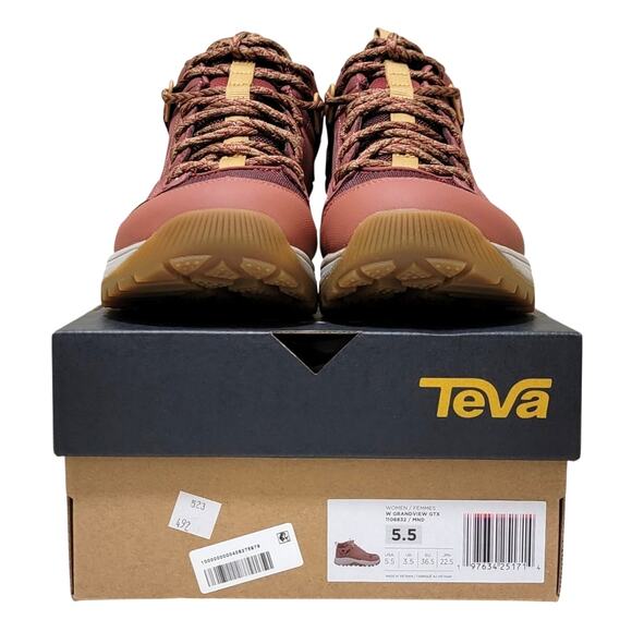 Teva Women Grandview Gore-Tex Vibram Sole Hiking Boots Size US 5.5 Marsala Red - Picture 6 of 6